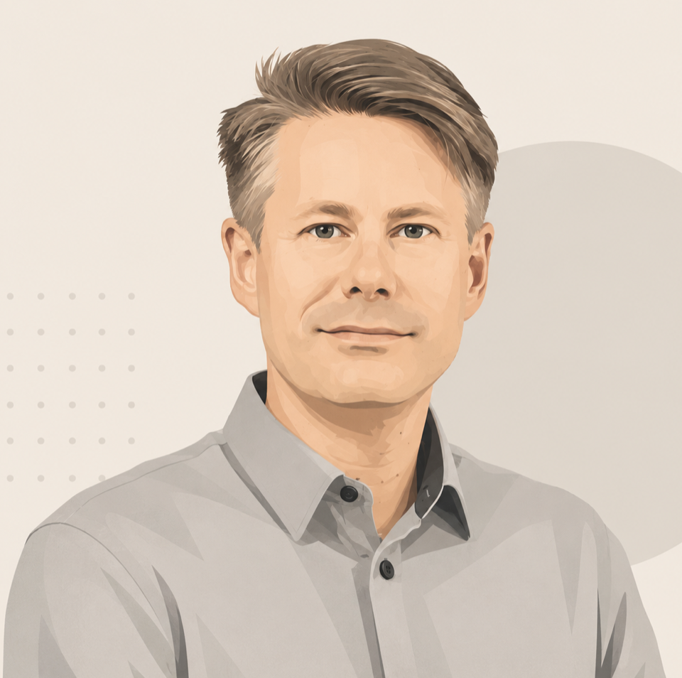 Vector-style portrait of Henning Naarlien-Tolpinrud